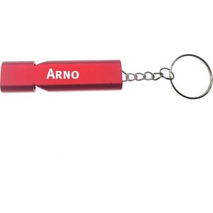 Sleutelhanger - Fluit - Met Naam - Arno - Rood - Veiligheid