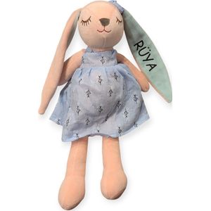 kerst cadeau Roze Konijn knuffel met naam Gepersonaliseerde knuffel