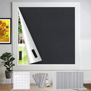 Verduisteringsstof 300×145cm - Jaloezie - Draagbare Rolgordijn - Zachte Liniaal - 20 Klittenband - 30 Zelfklevende Tapes