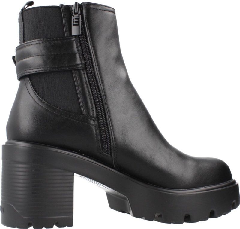 Mustang - Emeline - Enkellaarsjes - Zwart - 5 tot 8 cm Hakhoogte - Ritssluiting