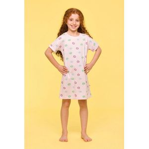 Woody slaapkleed meisjes - roze - bloemetjes all-overprint - 251-10-DZA-Z/930 - maat 140