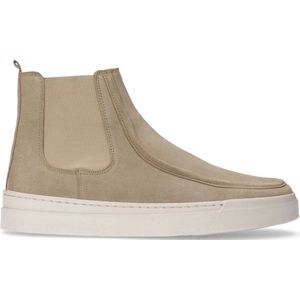 Manfield - Heren - Suède beige chelsea boots - Maat 44