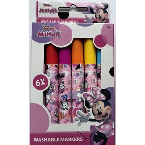 Minnie Mouse - Uitwasbare stiften - 6 stuks - Washable Markers