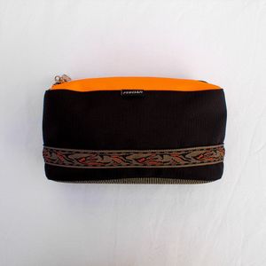 Recycle masker tas | Procean | Zwart met oranje bovenkant en patroon