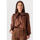 Aaiko - Top lange mouw - Bruin - QUINTY BOW PES 50