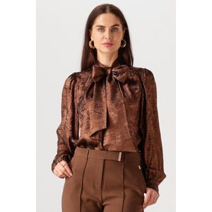 Aaiko - Top lange mouw - Bruin - QUINTY BOW PES 50