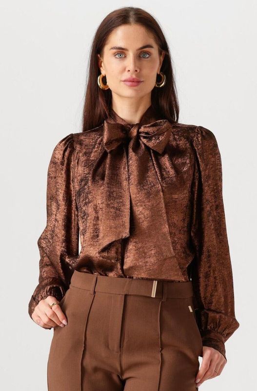 Aaiko - Top lange mouw - Bruin - QUINTY BOW PES 50