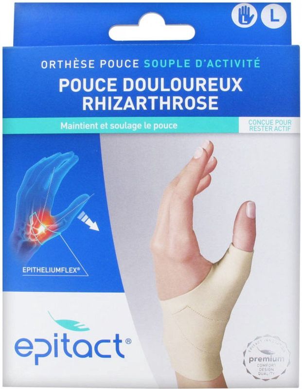 Epitact Zachte Actieve Duimorthese Rhizartrose Linkerhand (Maat : L)