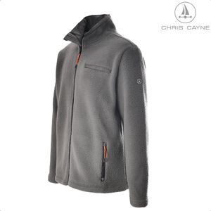 Chris Cayne heren fleece vest - maat M - kleur grijs - met zakken - 100 % Polyester - Nylon afwerking - kleurige details - borstzak