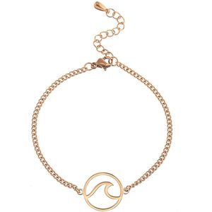 Victorious Dames Armband Rose Goud – Rosegouden Golf – 14 t/m 18cm