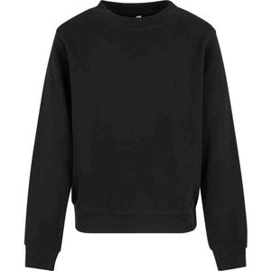 Urban Classics - Oversized Light Terry Crewneck Sweater/trui kinderen - Kids 110/116 - Zwart