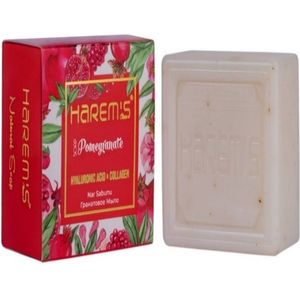 Harem's - Natural Pomegranate Soap - Face & Body - 120 g - Hyaluronic Acid - Collagen - Granaatappel Zeep