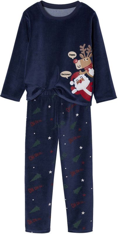 Vertbaudet Kerst pyjama jongen met print, gestreepte broek