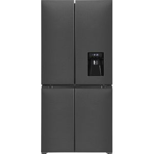 Exquisit | MD430-100-WS-200E | Amerikaanse koelkast | 4-deurs | Zwart | Nofrost