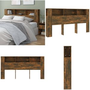 vidaXL Hoofdbordkast 200x18,5x104,5 cm gerookt eikenkleurig - Hoofdbordkast - Hoofdbordkasten - Hoofdeindekast - Hoofdbord Kast