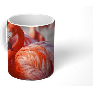 Mok - Koffiemok - Flamingo - Vogel - Dieren - Roze - Mokken - 350 ML - Beker - Koffiemokken - Theemok