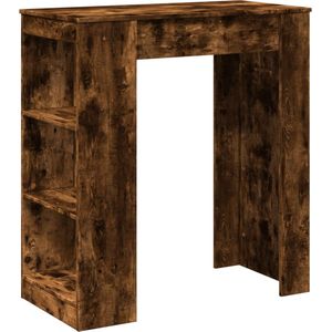 vidaXL - Bartafel - met - rekken - 95x47x103,5 - cm - bewerkt - hout - gerookt - eiken