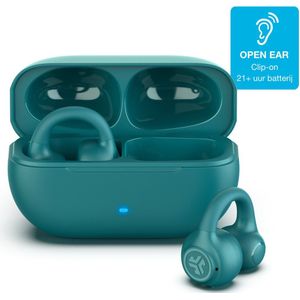JLab - Flex - Draadloze Open Ear Oordopjes - Blauwgroen - Clip-on Ontwerp