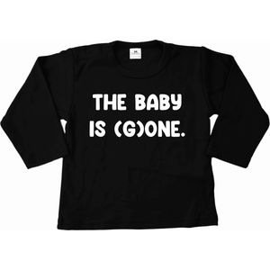 Shirt verjaardag 1 jaar-the baby is g one-lange mouw-zwart-Maat 92