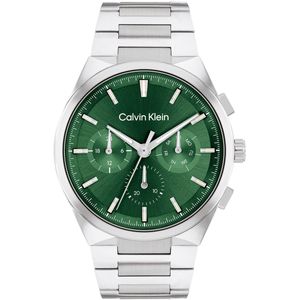 Calvin Klein CK25200441 DISTINGUISH Heren Horloge - Mineraalglas - Staal - Zilverkleurig - 44 mm breed - Quartz - Vouw/Vlindersluiting