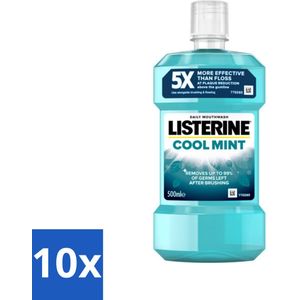 Listerine - Mondwater - Cool Mint - Verfrissend - 500 ml - Bulkverpakking - 10 stuks