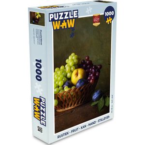 Puzzel Rustiek - Fruit - Kan - Mand - Stilleven - Legpuzzel - Puzzel 1000 stukjes volwassenen
