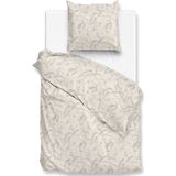 Zohome Dekbedovertrek Fiori-di-Satinado - Abstract Bedlinnen - 140x220 - Off-White - Dekbedhoes van 100% Katoen-Satijn