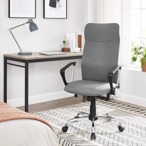 Gran Vida® - Bureaustoel - Ergonomische Rugleuning - Ademend Schuim - Verstelbare Hoogte - 360° Draaibaar - Grijs