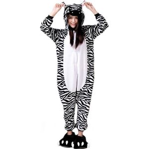 Zebra onesie maat XL - Dieren – Verkleedkleren Volwassenen - vrouwen – mannen – kinderen - Huispak