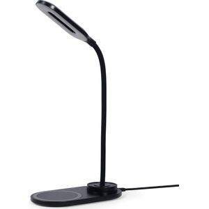 Gembird TA-WPC10-LED-01 Bureaulamp - Met draadloze oplader Qi - USB - 10W - LED - Zwart