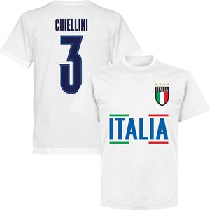 Italië Chiellini 3 Team T-shirt - Wit - Kinderen - 116