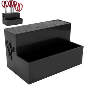 Professionele Schaarhouder Rack - Kappers Kammen en Clips Opbergdoos (Zwart)