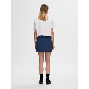 Selected Femme Clair MW Mid Short Wrap Skirt Medium Blue Denim