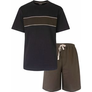 MEQ Heren Shortama 100% Katoen Interlock - Bordeaux met Grijs - Maat S