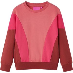 vidaXL - Kindertrui - kleurenblok - 128 - roze - en - hennakleurig