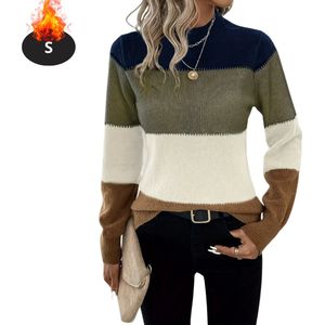 Nivard Sweater Dames - Sweaters - Hoodie - Warme Trui - Vest - Legergroen - S