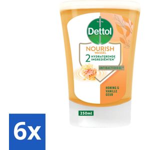 Dettol No-Touch Handzeep Refill Extra Care Honey & Sheabutter 250 ml - Voordeelverpakking - 6 stuks