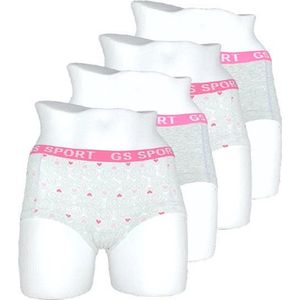 Dames boxershorts - 4-Pack - Katoen - Grijs-Roze - Maat S