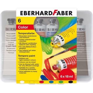plakkaatverf Eberhard Faber 6 kleuren tube 18 ml EF-575505