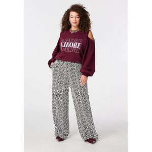 MS Mode Broek Wijde broek met zebra print
