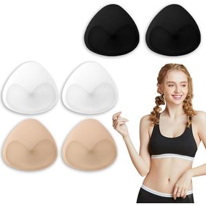 3 paar wasbare beha pad inzetstukken - afneembare sport cups voor vrouwen - vervangende beha pads voor sport en badmode