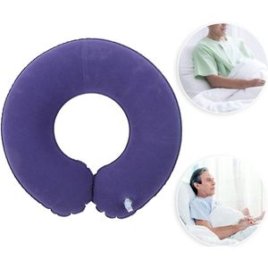 stoelkussen - Opblaasbaar stoelkussen - blauw - Ringkussen - 45*40*11cm - Suède doek - Zitring - Wigkussen