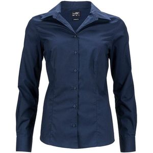 James and Nicholson Dames/dames Longsleeve Business Shirt (Marine)