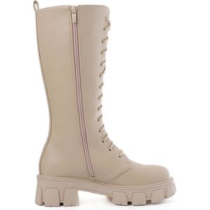 SmileFavorites® Veterboots - Beige - Imitatieleer - Maat 36 -