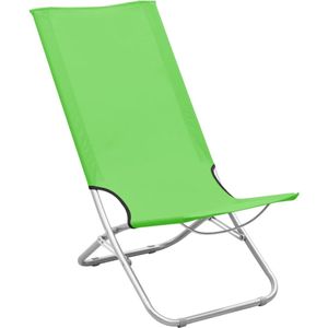 vidaXL Inklapbare Strandstoelen - Set van 2 - Groen Strandstoel - Tuinset - Lounge Stoel - Buitenstoel - Campingstoel