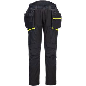 Portwest - DX4 Softshell Broek - Zwart - Met Afneembare Holsterzakken