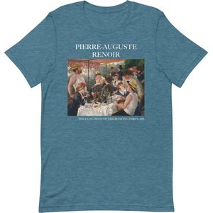 Pierre-Auguste Renoir 'De lunch van het roeipartijtje' (""The Luncheon of the Boating Party"") Beroemd Schilderij T-Shirt | Unisex Klassiek Kunst T-shirt | Heather Deep Teal | M
