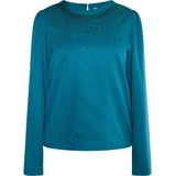 Usha - Blouseshirt - Petrol - Effen - Lange Mouwen - Knoopsluiting