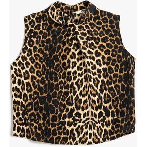 Mouwloos Rechte kraag Kurzarmbluse