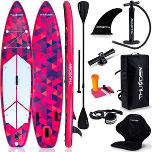 THUNDER® SUP Board | VOLCA | 320x75x15cm | Opblaasbaar Paddle Board | Max. 150 kg | Complete Set | Roze-Marine |